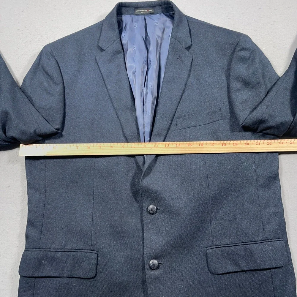 John Varvatos Blazer Men 46 Regular Tailored Fit Navy Blue Jacket Quiet‎ Luxury